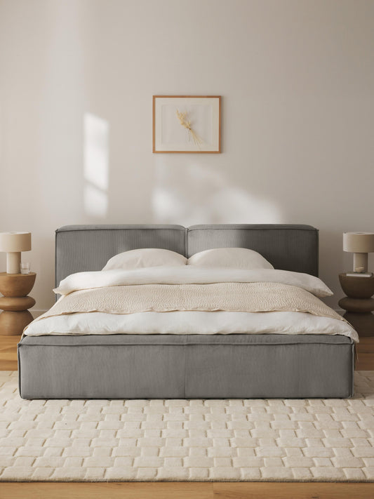 Simpales Lennon Upholstered Bed, Corduroy