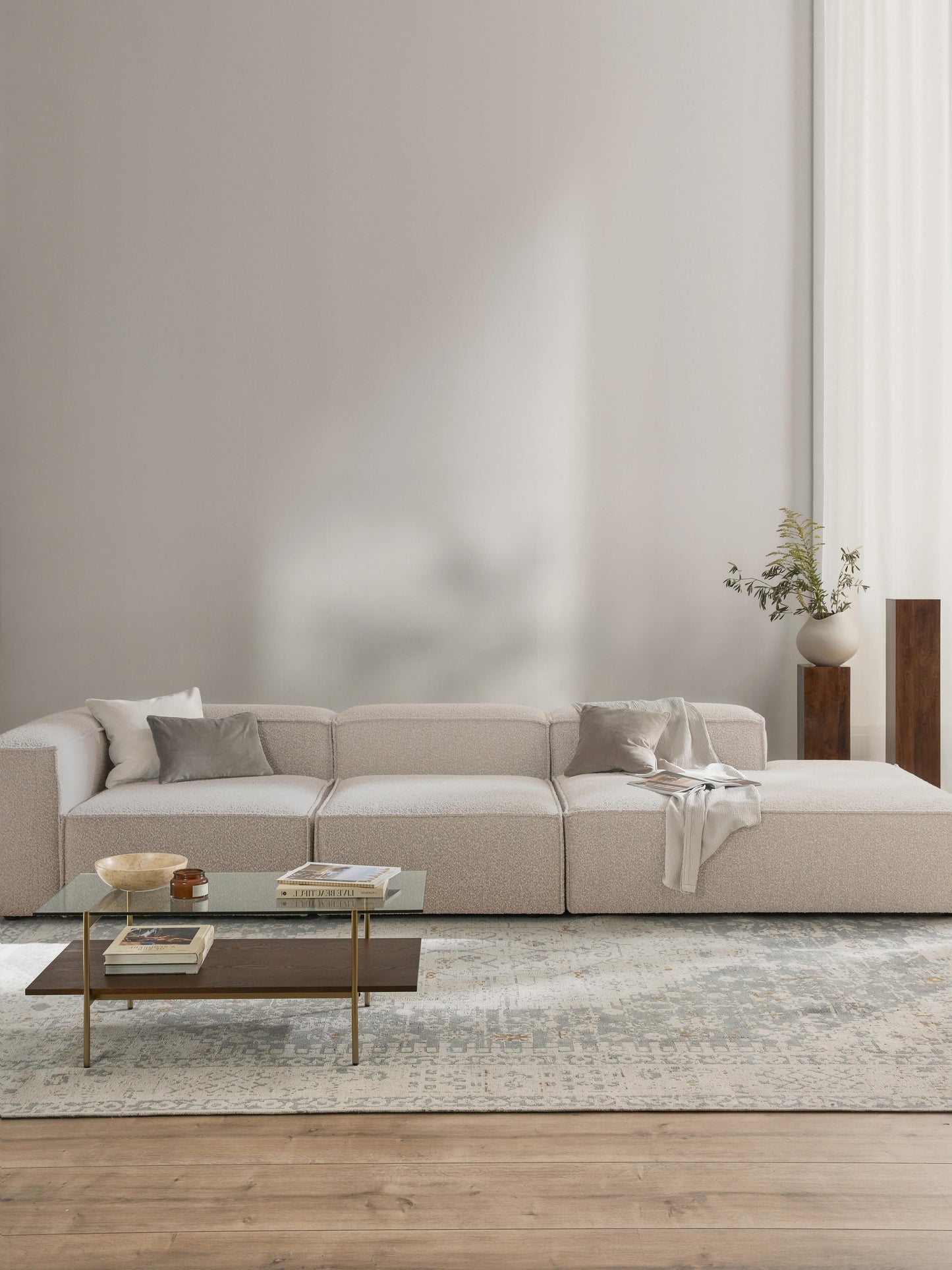 Simpales Lennon XL Modular Ottoman, Bouclé