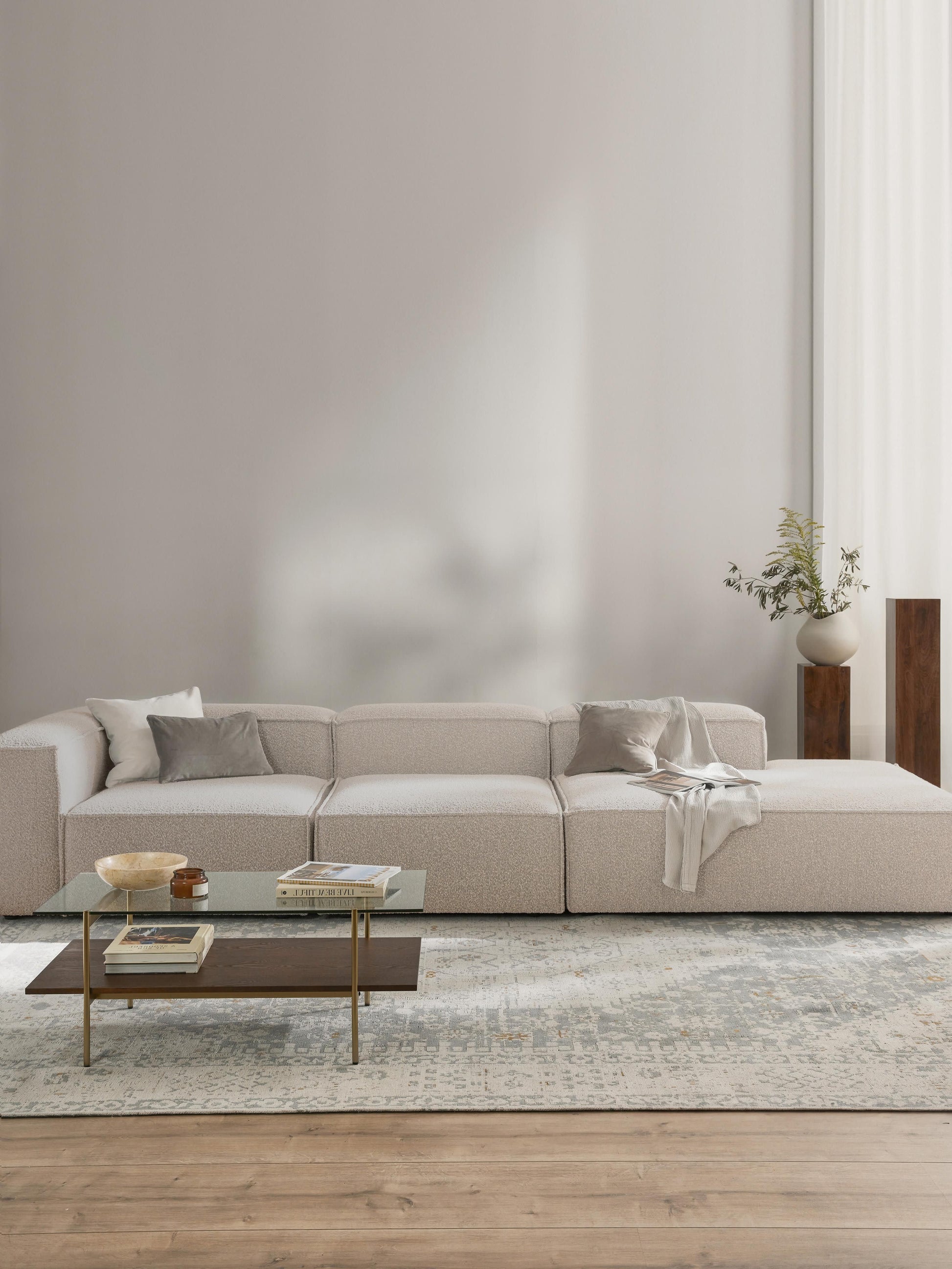 Simpales Lennon XL Modular Ottoman, Bouclé