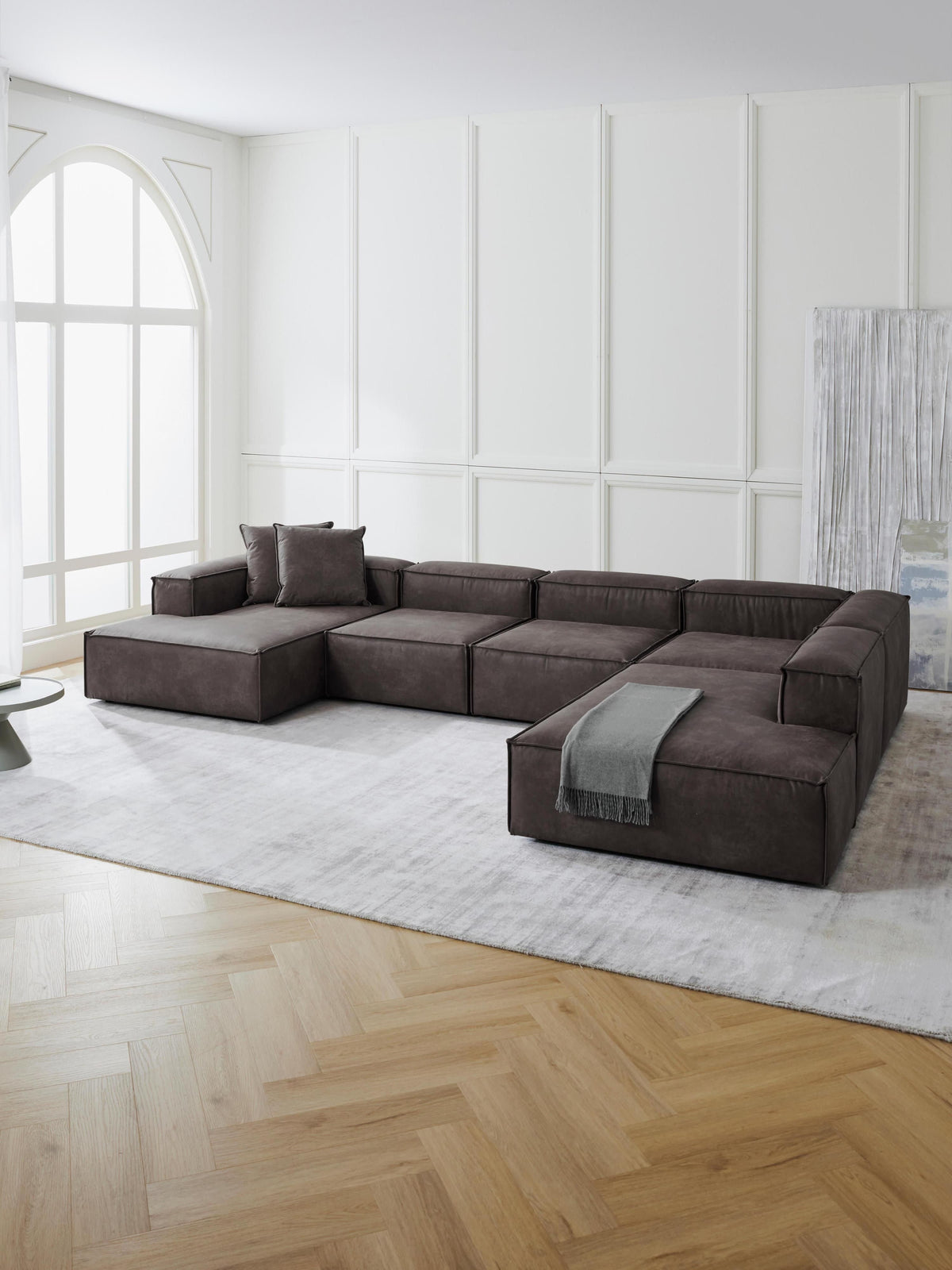 Simpales Lennon XL Modular Sofa, Leather