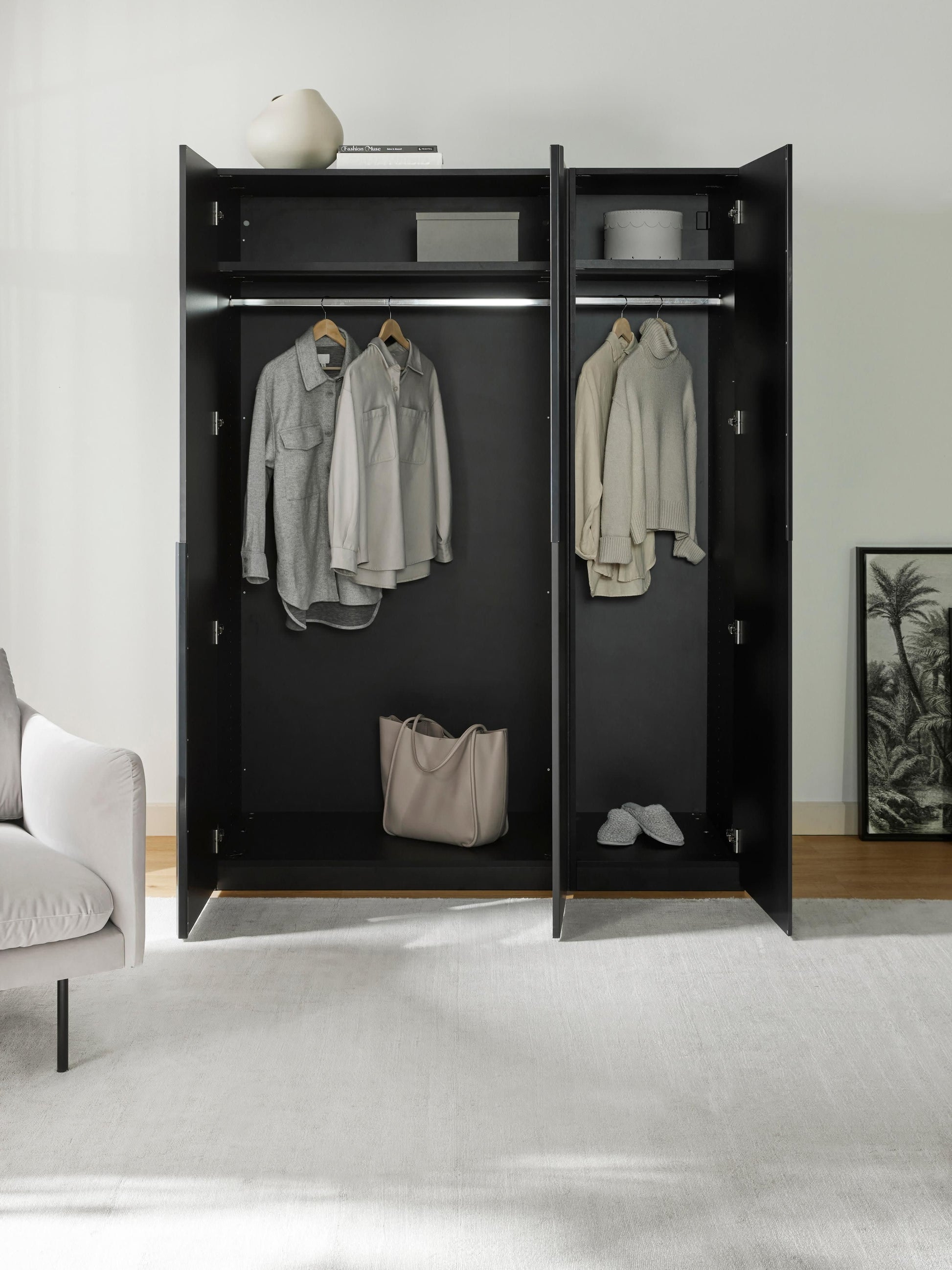Simpales Leon Modular Wardrobe, Hinged-Door, 150 cm Wide, in Various Sizes