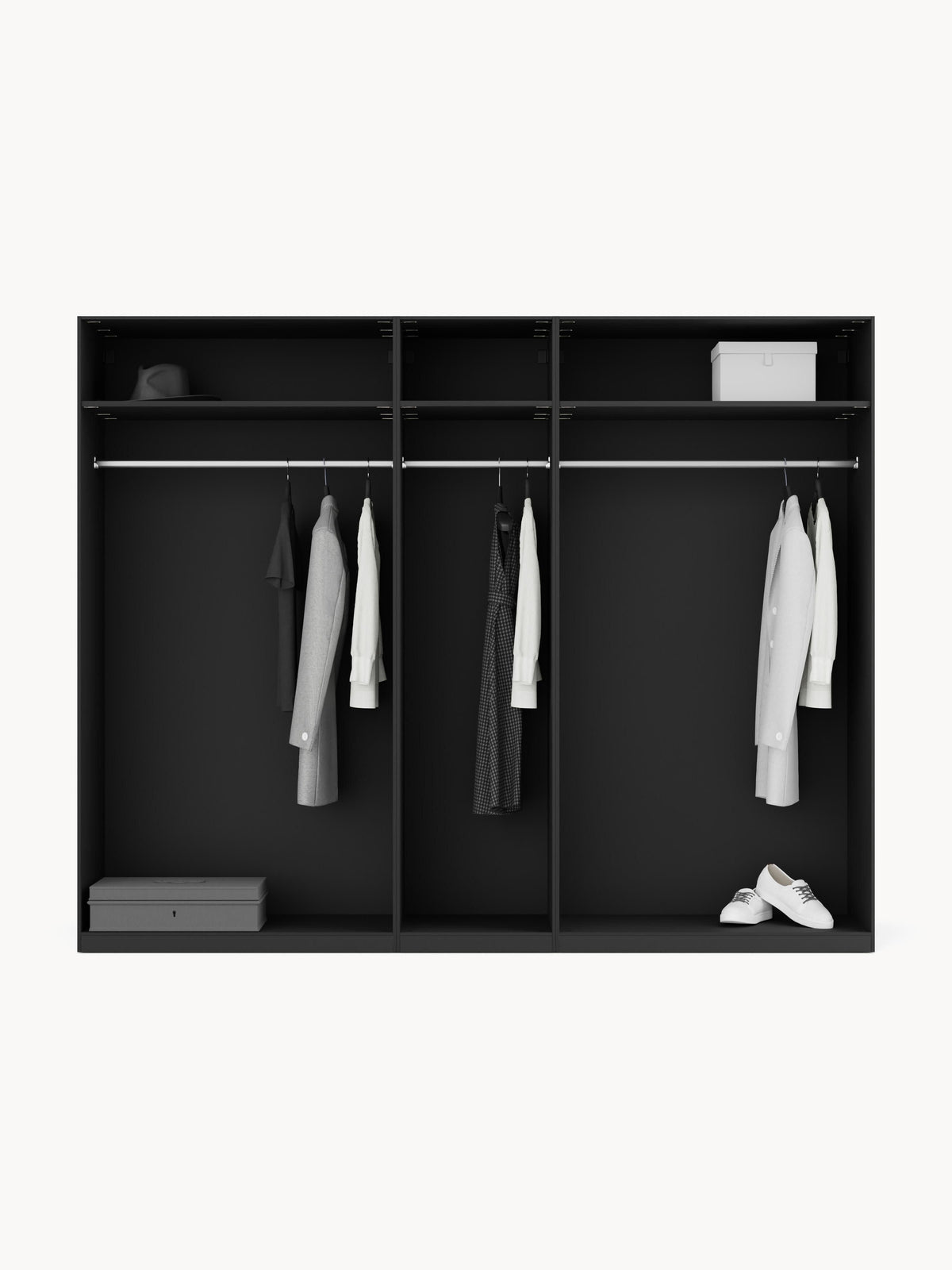 Simpales Leon Modular Wardrobe, Hinged-Door, 250 cm Wide, in Various Sizes