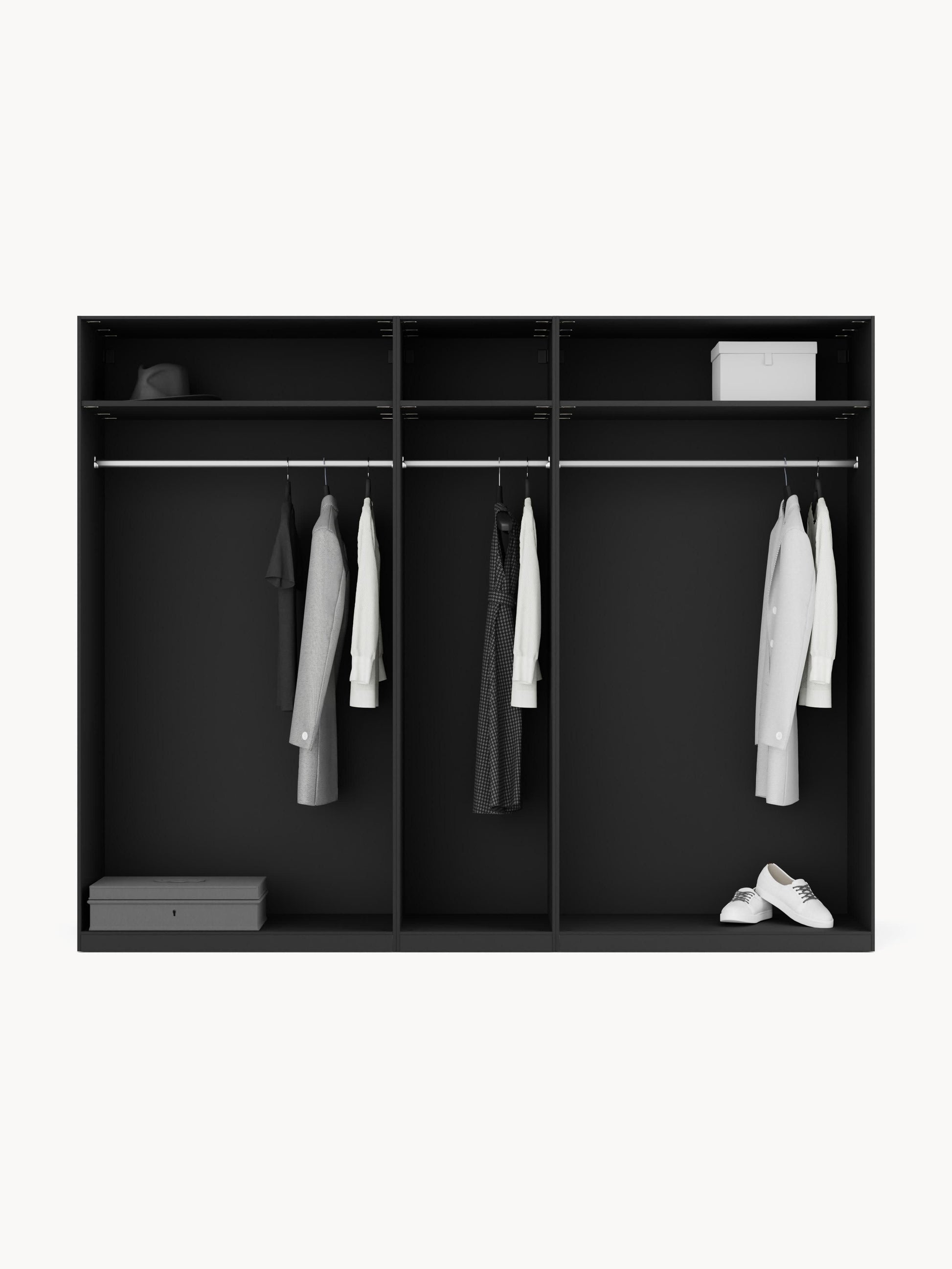 Simpales Leon Modular Wardrobe, Hinged-Door, 250 cm Wide, in Various Sizes