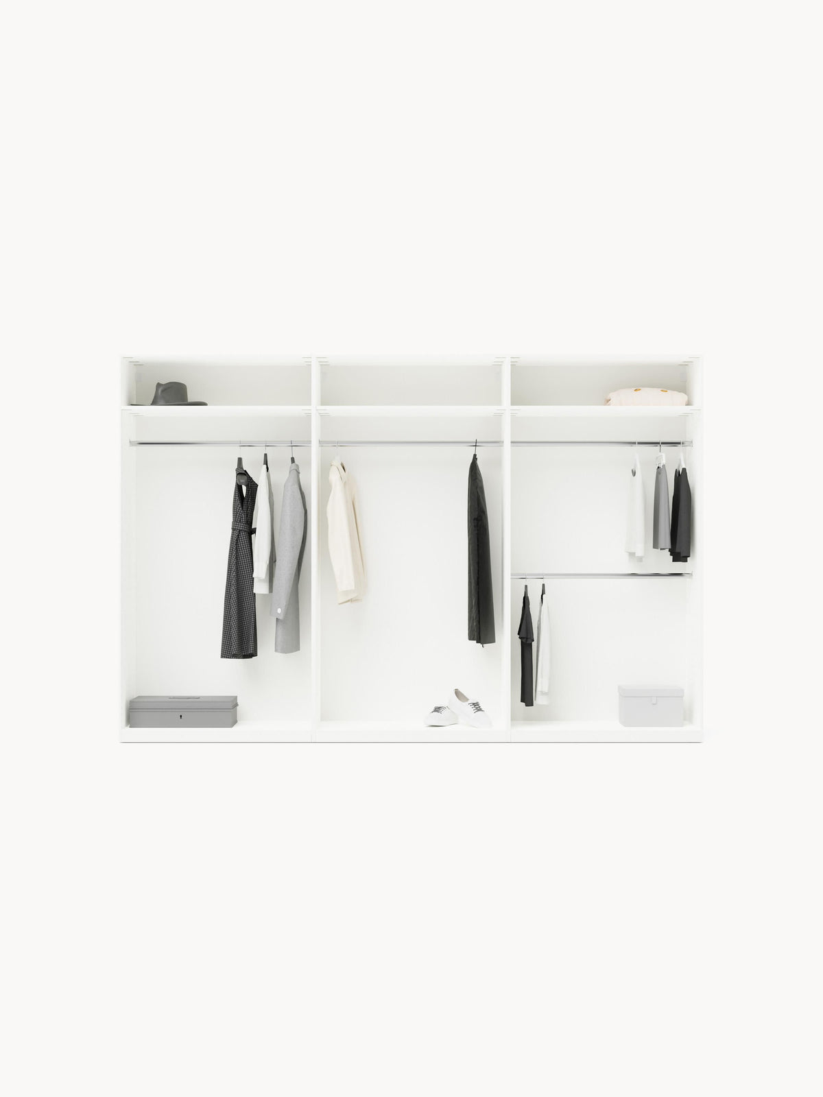 Simpales Leon Modular Wardrobe, Hinged-Door, 300 cm Wide, in Various Sizes