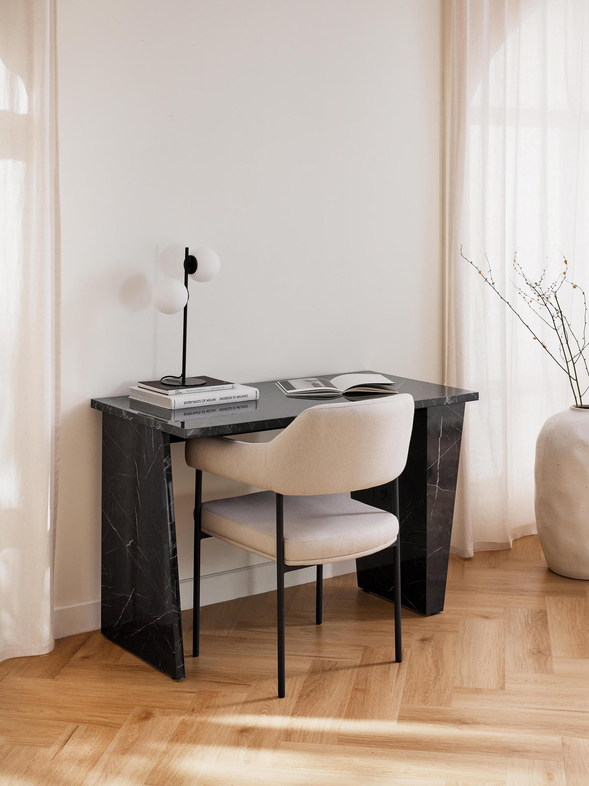 Simpales Liam Desk with Marble Look
