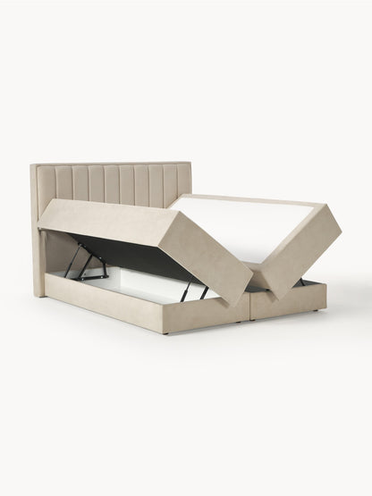 Simpales Livia Bed with Box Spring and Storage
