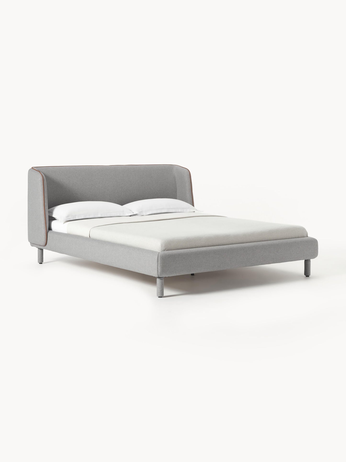 Simpales Luma Bed with Headboard, Upholstered