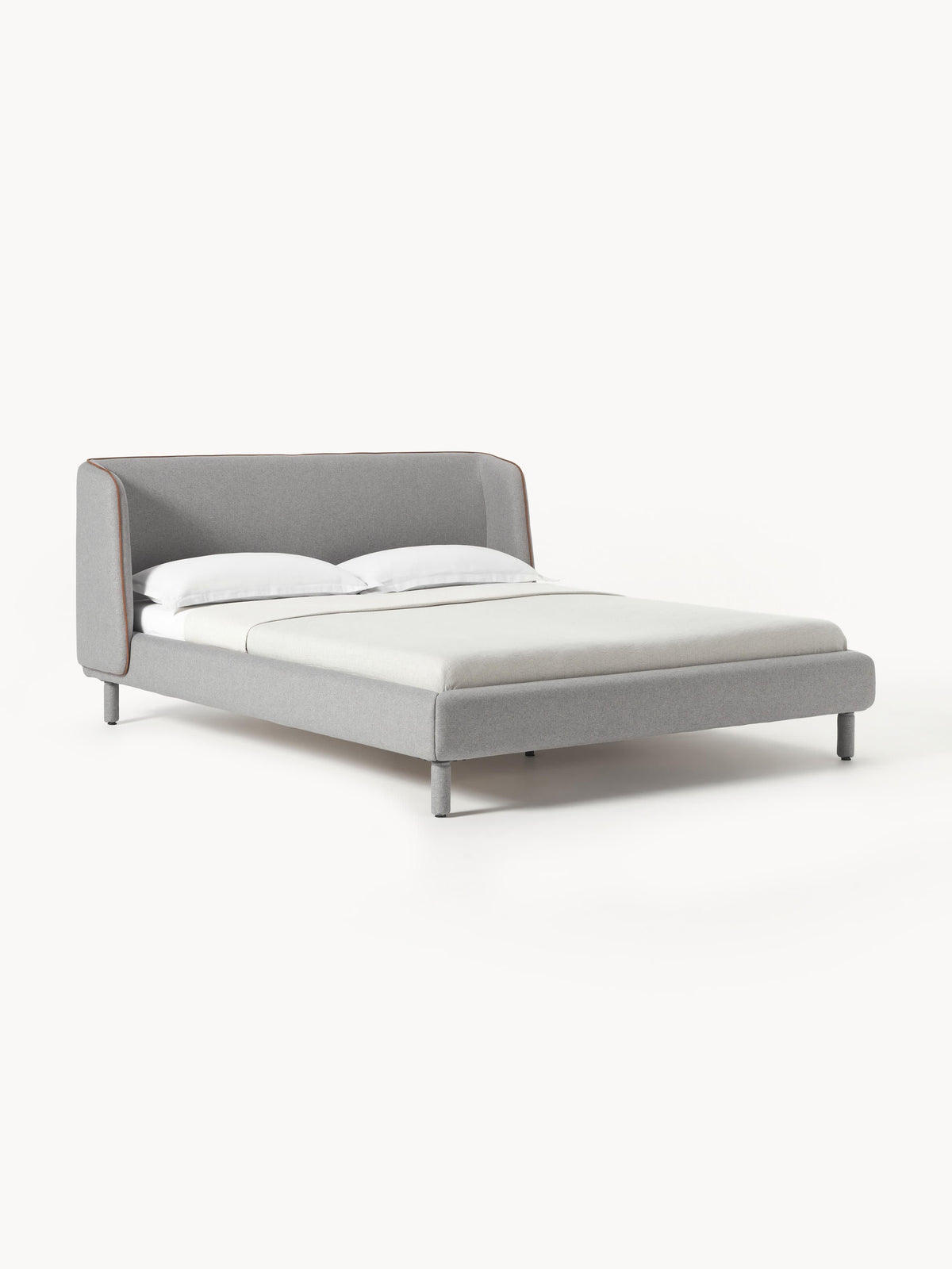 Simpales Luma Bed with Headboard, Upholstered