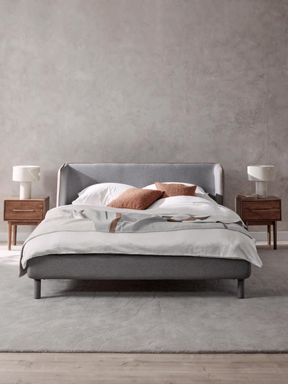 Simpales Luma Bed with Headboard, Upholstered