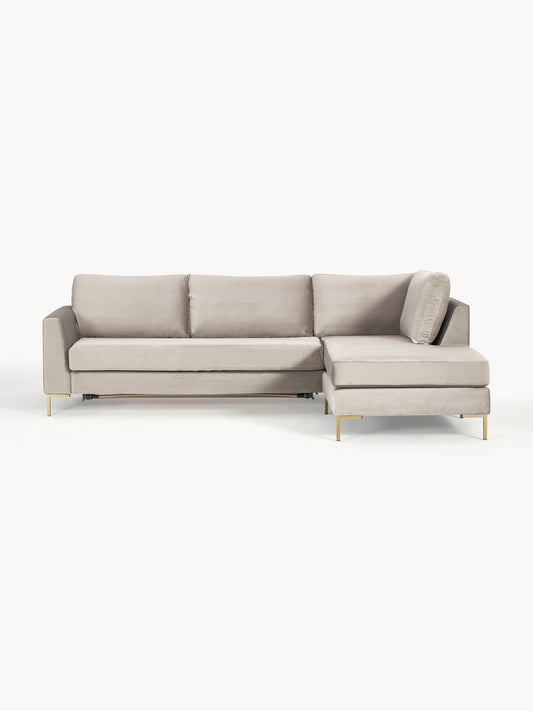 Simpales Luna Sofa Bed in Velvet with Mattress, 3-Seater