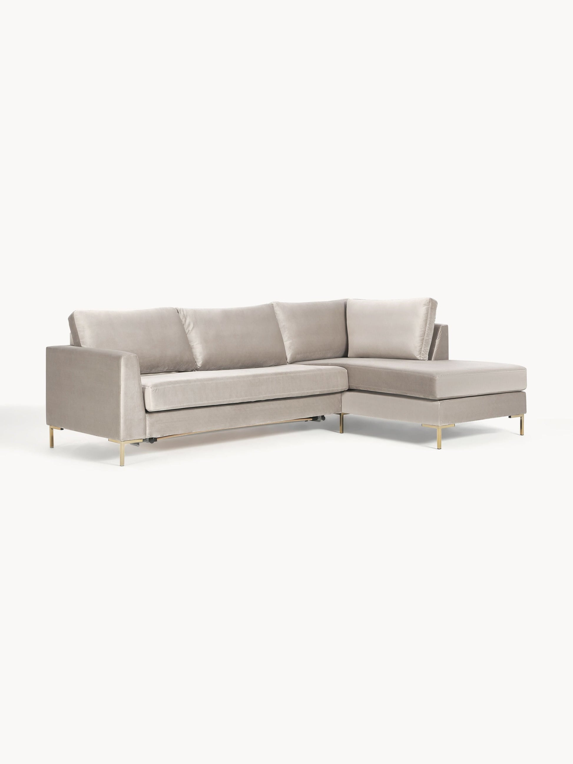 Simpales Luna Sofa Bed in Velvet with Mattress, 3-Seater