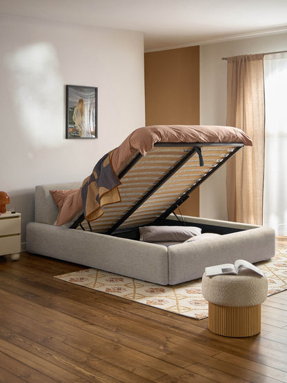 Simpales Melva Bed with Storage, Upholstered