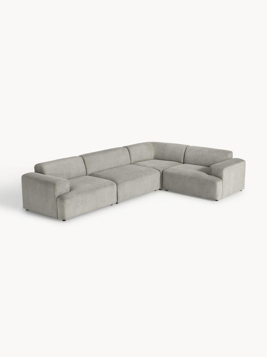 Simpales Melva Corduroy Corner Sofa (4-Seater), Large