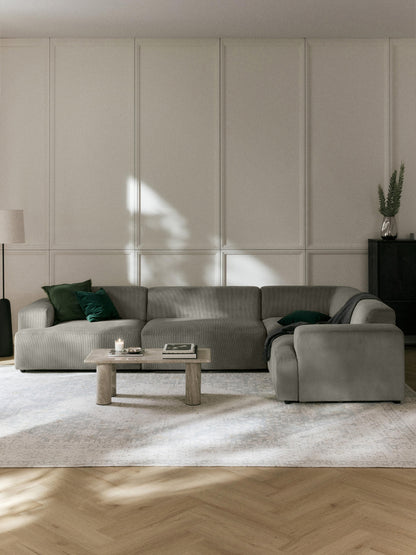 Simpales Melva Corduroy Corner Sofa (4-Seater), Large