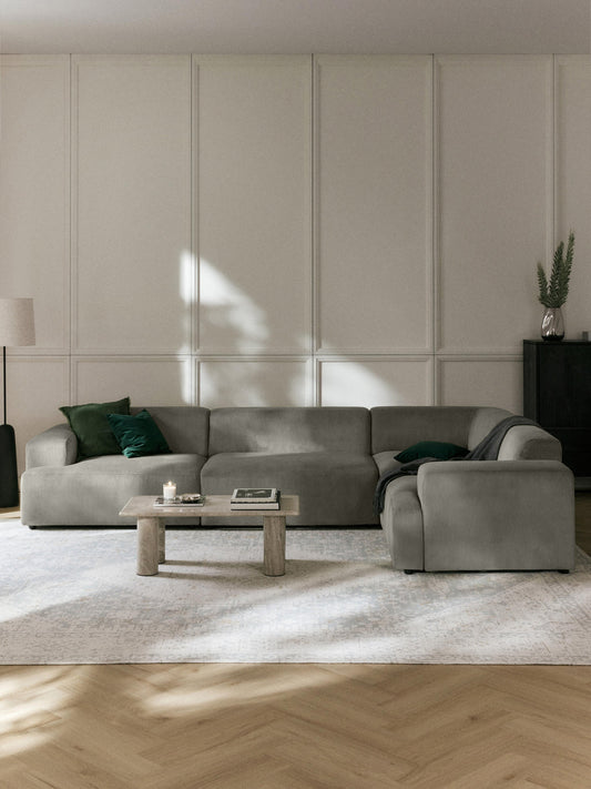 Simpales Melva Corduroy Corner Sofa (4-Seater), Large