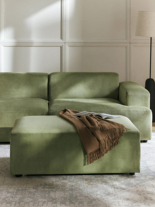 Simpales Melva Corduroy Ottoman in XL, W 116 x D 72 cm