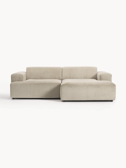 Simpales Melva Corner Sofa in Corduroy, 3-Seater