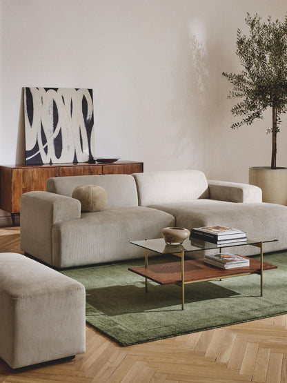 Simpales Melva Corner Sofa in Corduroy, 3-Seater