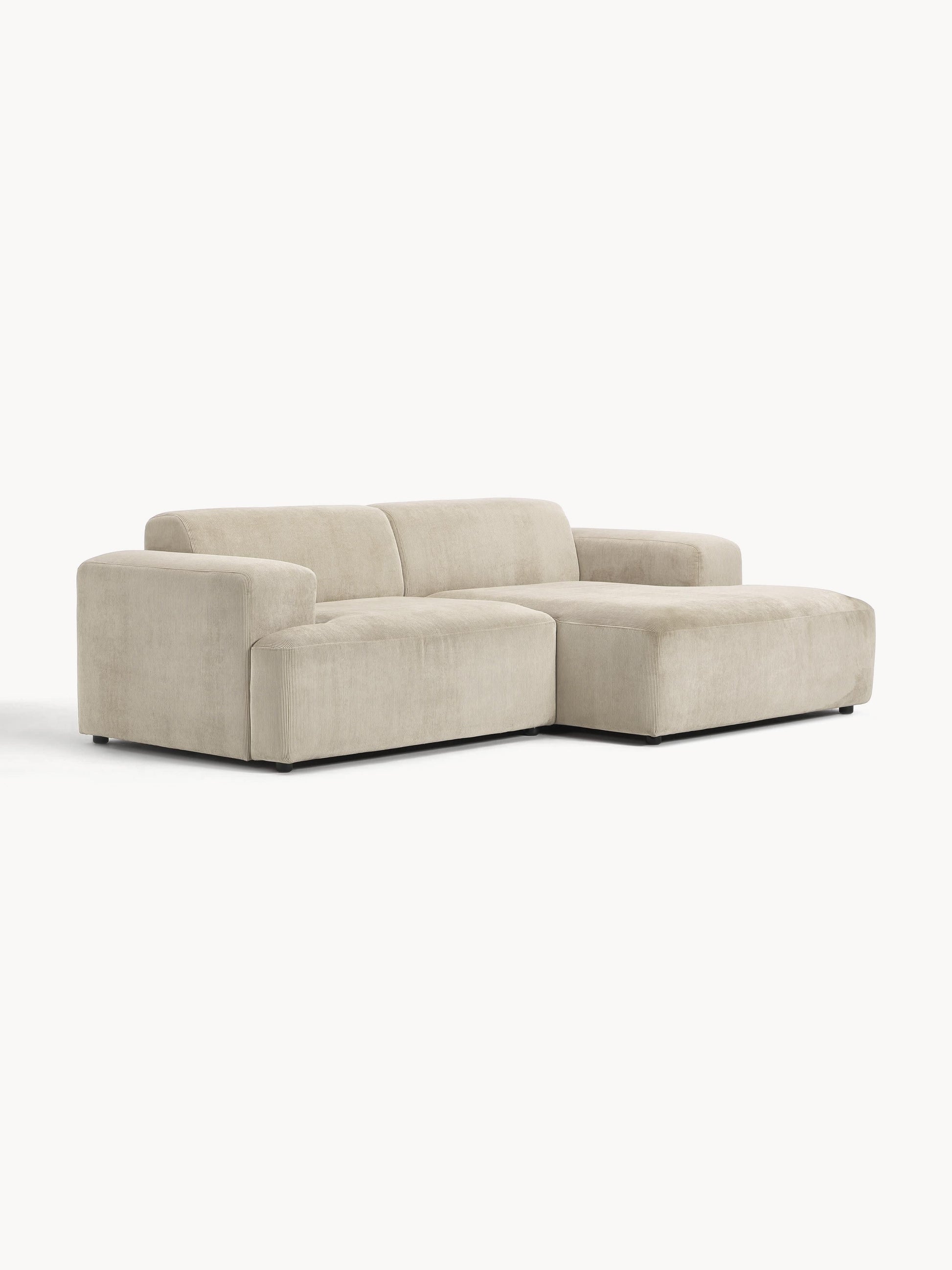Simpales Melva Corner Sofa in Corduroy, 3-Seater