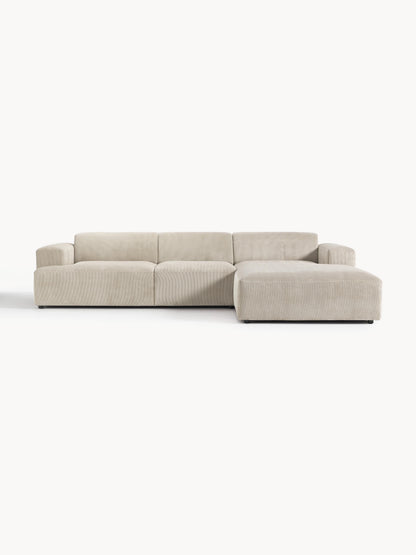 Simpales Melva Corner Sofa in Corduroy, 4-Seater