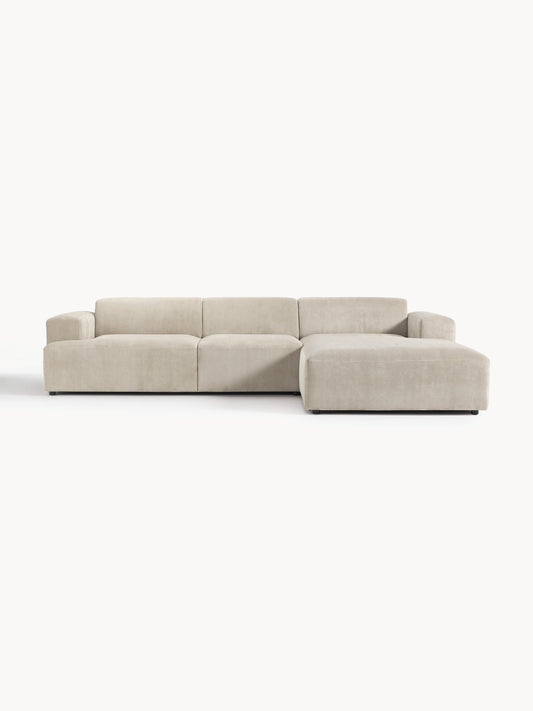 Simpales Melva Corner Sofa in Corduroy, 4-Seater