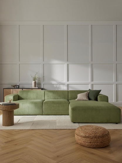 Simpales Melva Corner Sofa in Corduroy, 4-Seater