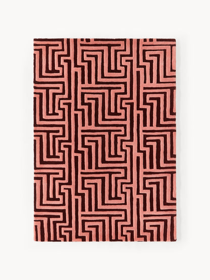 Simpales Monty Wool Rug, Hand-Tufted, with Raised High-Low Texture