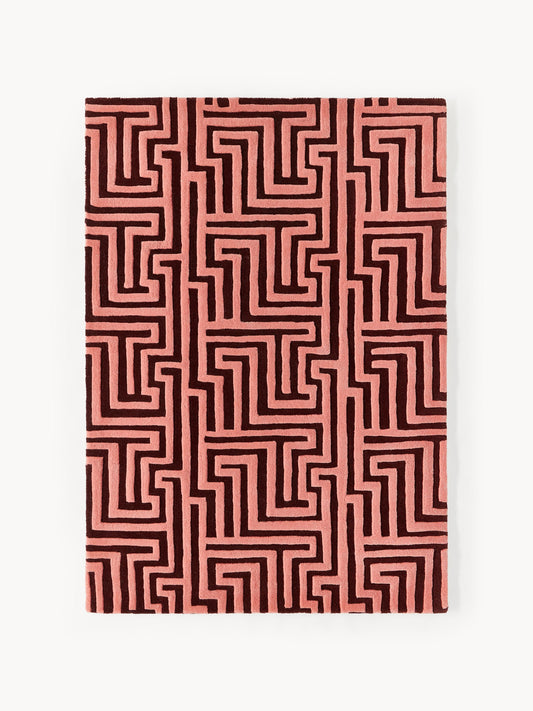Simpales Monty Wool Rug, Hand-Tufted, with Raised High-Low Texture