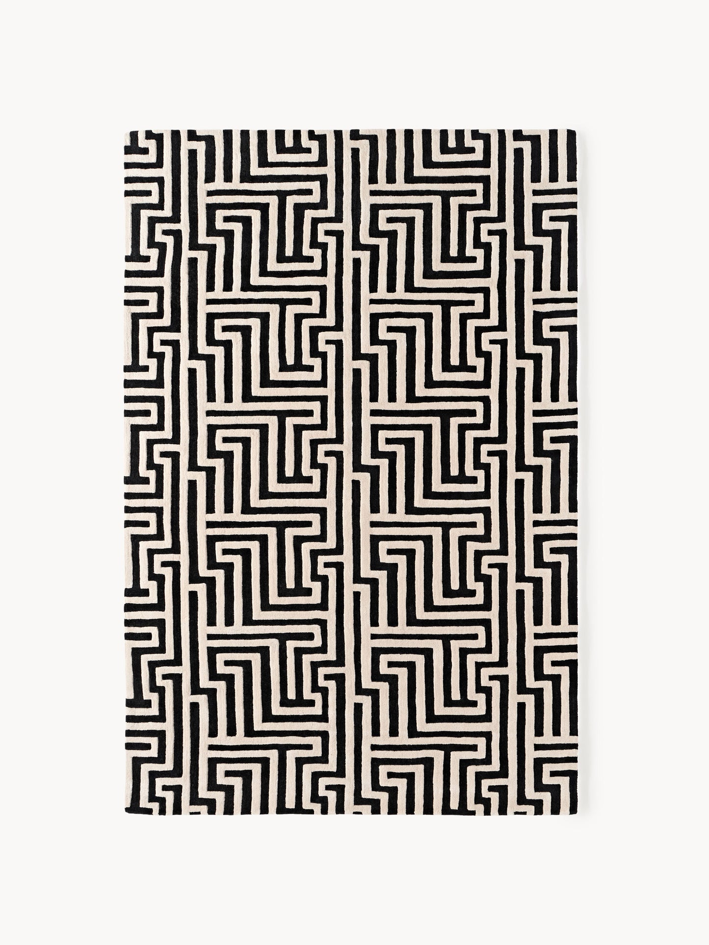 Simpales Monty Wool Rug, Hand-Tufted, with Raised High-Low Texture