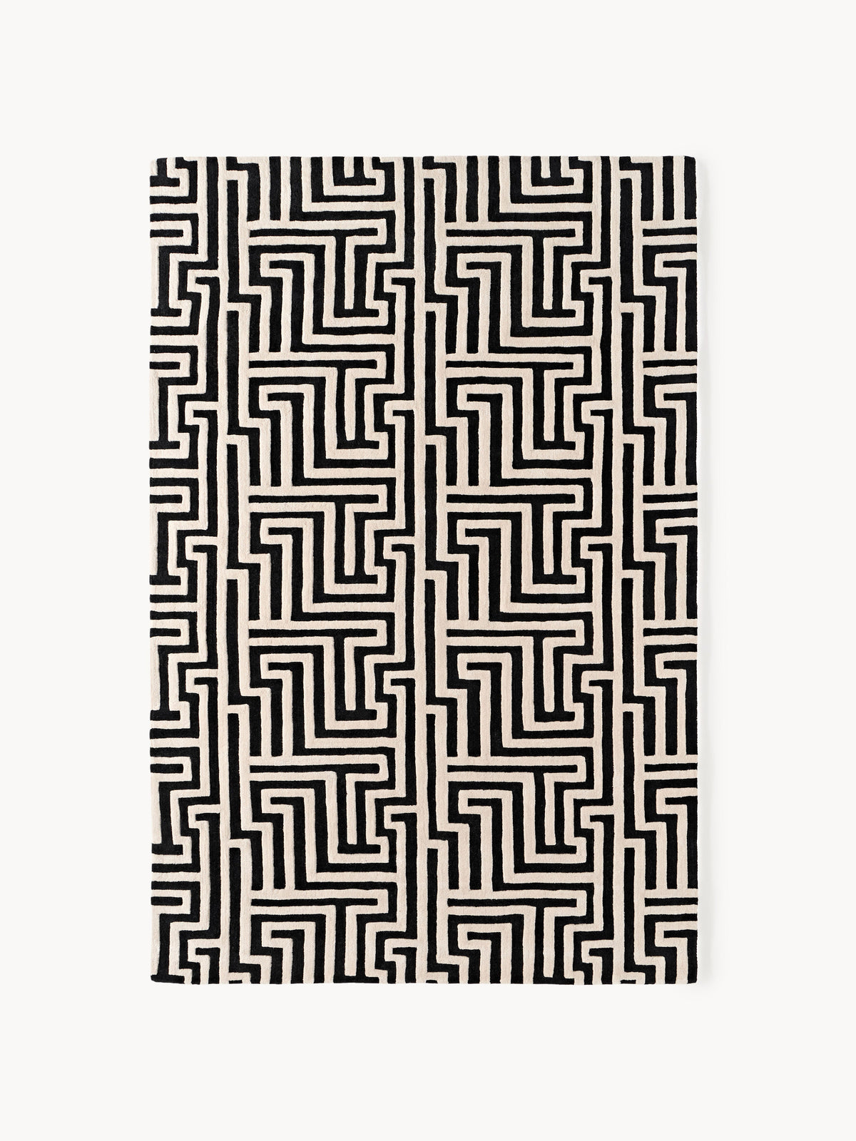 Simpales Monty Wool Rug, Hand-Tufted, with Raised High-Low Texture