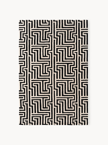 Simpales Monty Wool Rug, Hand-Tufted, with Raised High-Low Texture