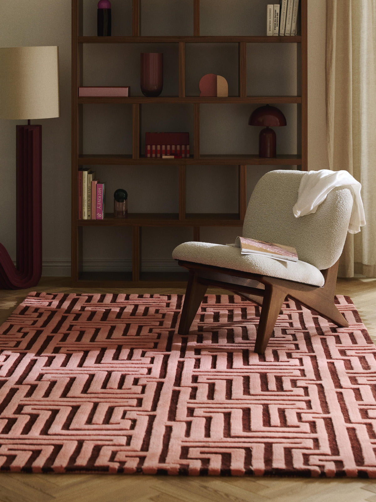 Simpales Monty Wool Rug, Hand-Tufted, with Raised High-Low Texture