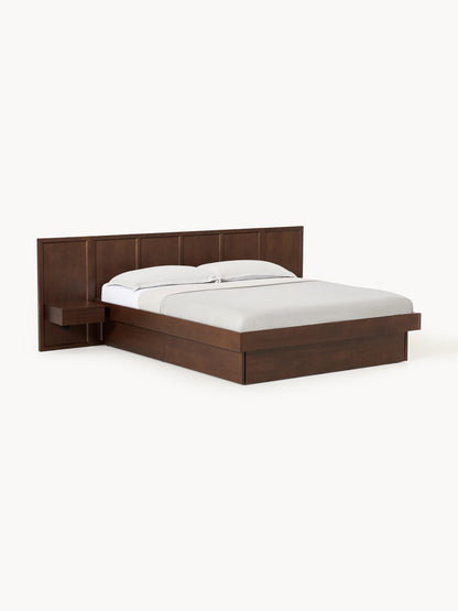 Simpales Nanto Bed in Wood with Bedside Tables and Headboard