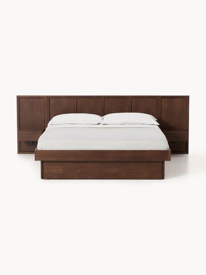 Simpales Nanto Bed in Wood with Bedside Tables and Headboard