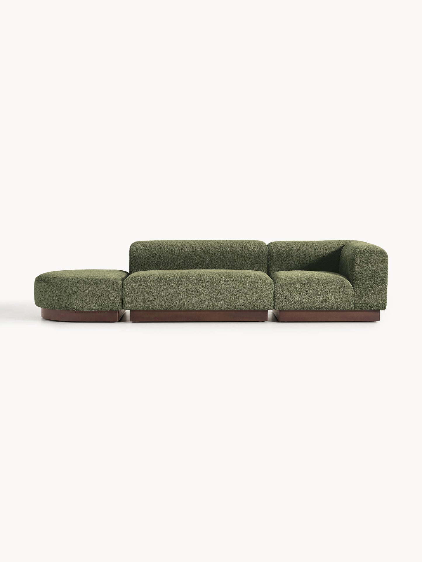 Simpales Natalie Modular Ottoman with Stool, Teddy Bouclé (Left/Right)