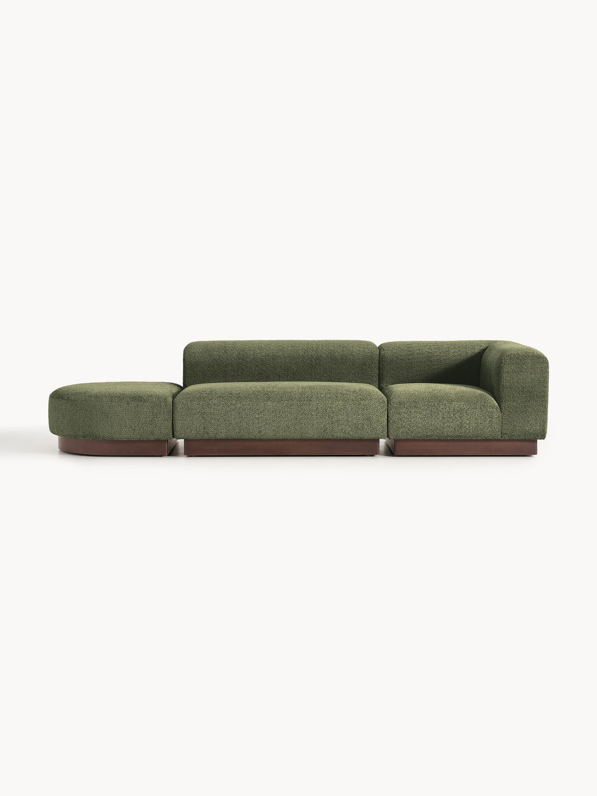 Simpales Natalie Modular Ottoman with Stool, Teddy Bouclé (Left/Right)