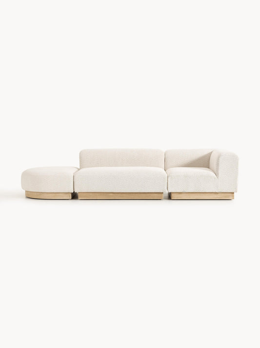 Simpales Natalie Modular Ottoman with Stool, Teddy Bouclé (Left/Right)