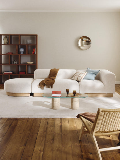 Simpales Natalie Modular Ottoman with Stool, Teddy Bouclé (Left/Right)