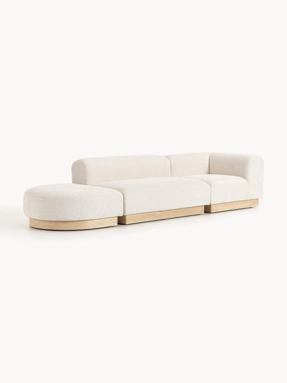 Simpales Natalie Modular Ottoman with Stool, Teddy Bouclé (Left/Right)