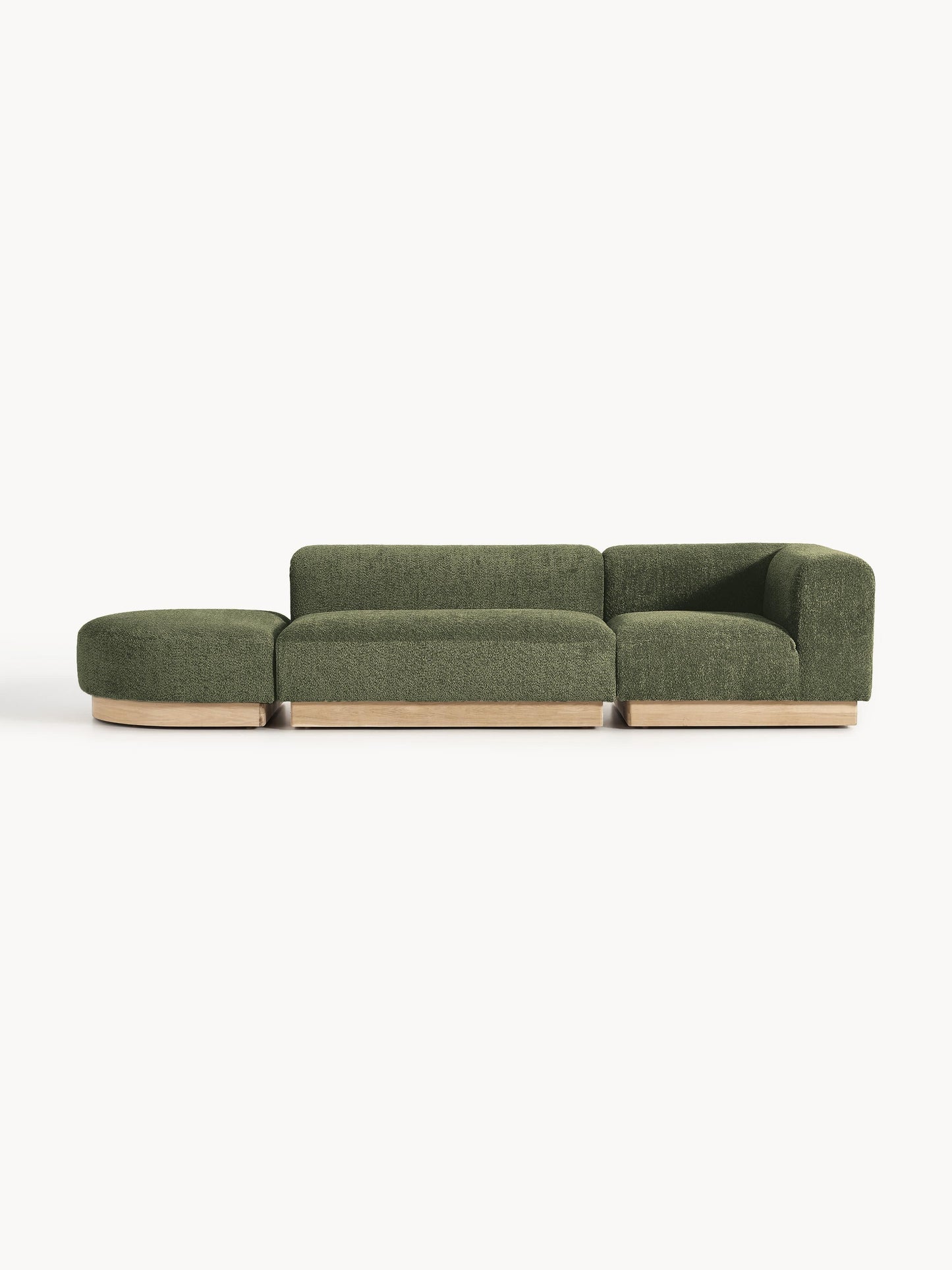 Simpales Natalie Modular Ottoman with Stool, Teddy Bouclé (Left/Right)