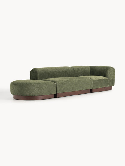 Simpales Natalie Modular Ottoman with Stool, Teddy Bouclé (Left/Right)