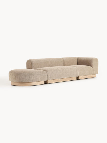 Simpales Natalie Modular Ottoman with Stool, Teddy Bouclé (Left/Right)