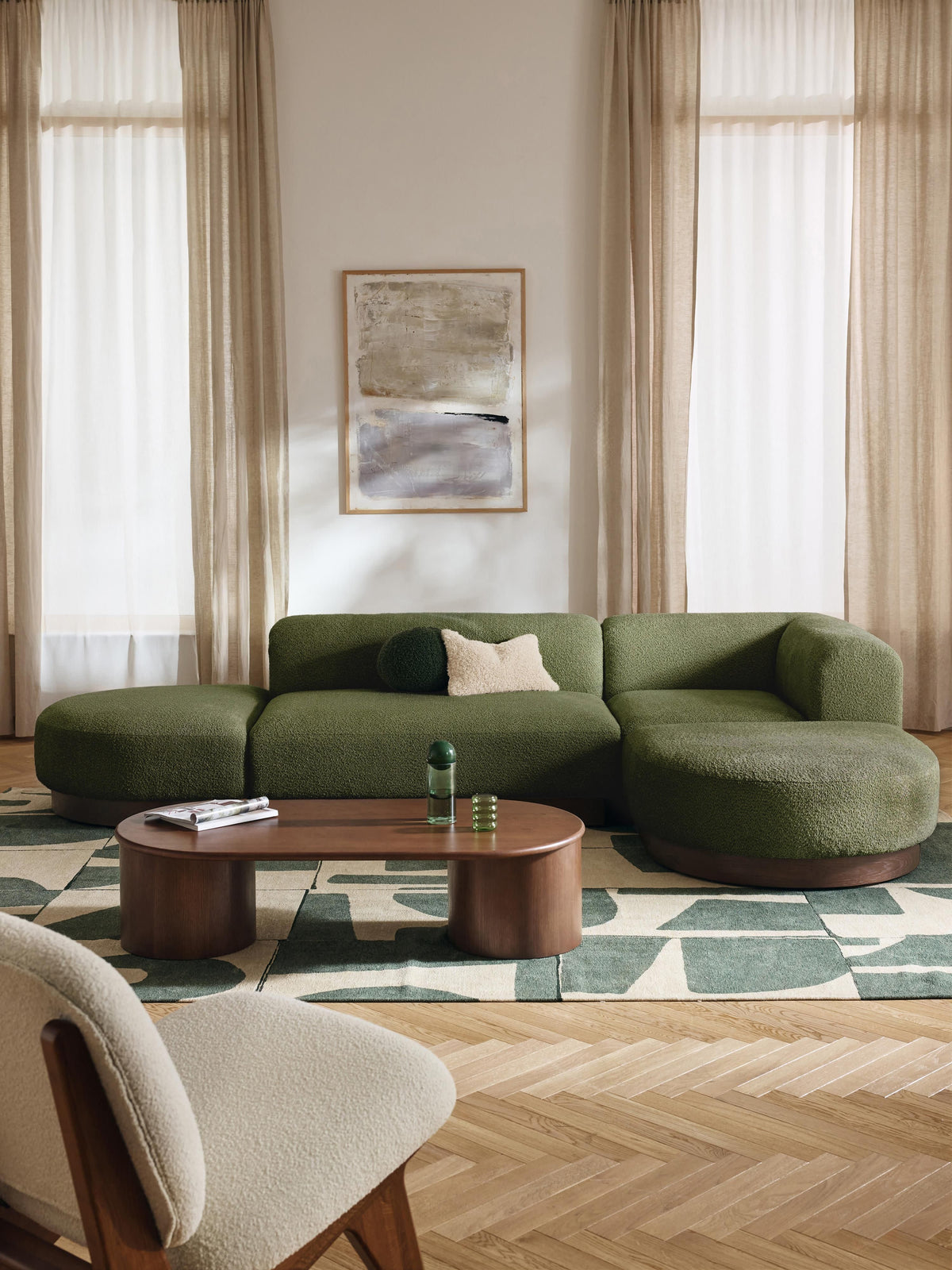 Simpales Natalie Teddy Bouclé Modular Corner Sofa