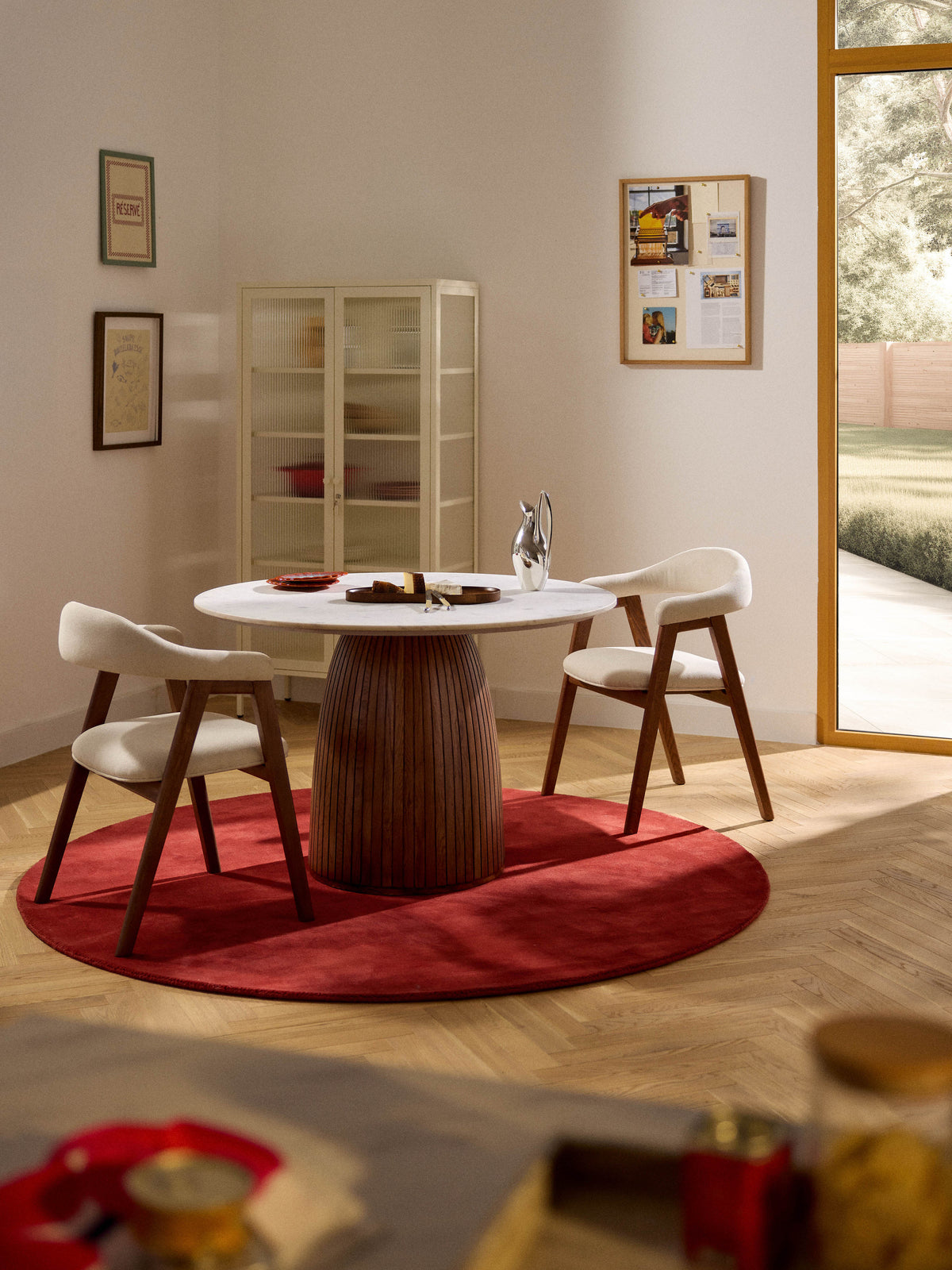 Simpales Nelly Dining Table with Marble Tabletop, Round, Ø 115 cm