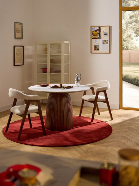 Simpales Nelly Dining Table with Marble Tabletop, Round, Ø 115 cm