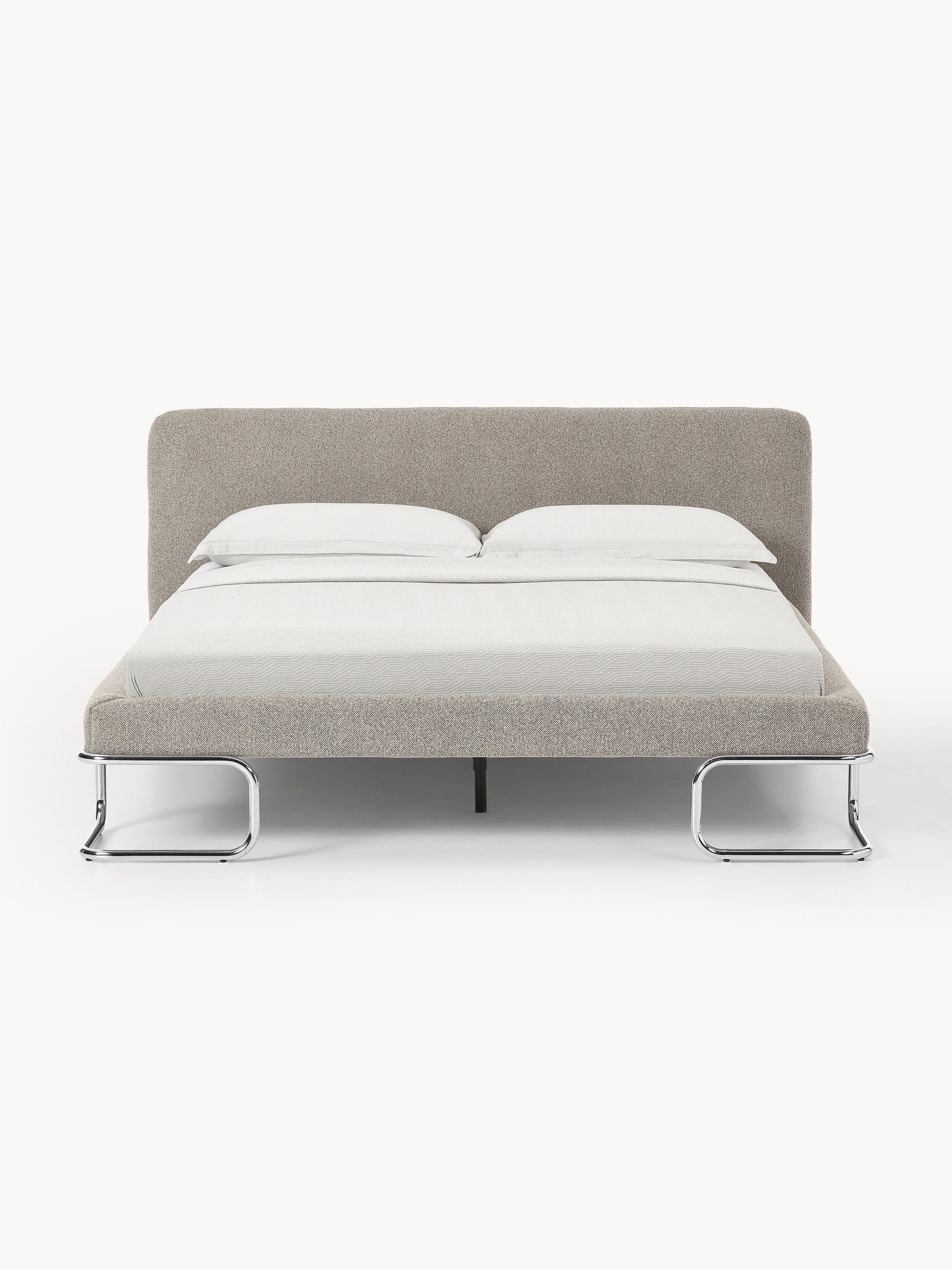 Simpales Olina Bouclé Bed with Metal Legs, Upholstered