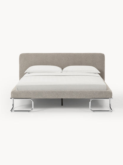 Simpales Olina Bouclé Bed with Metal Legs, Upholstered