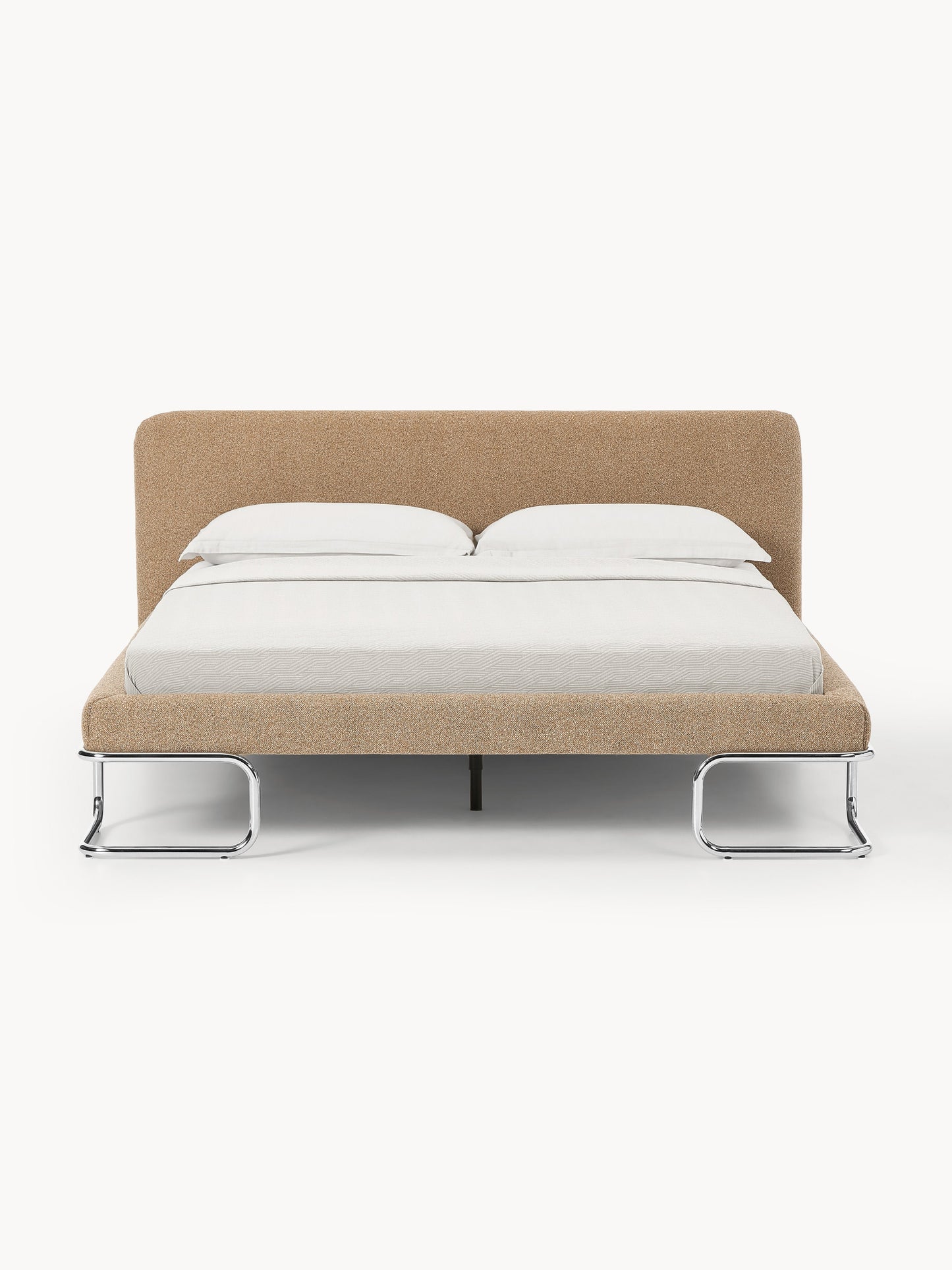 Simpales Olina Bouclé Bed with Metal Legs, Upholstered