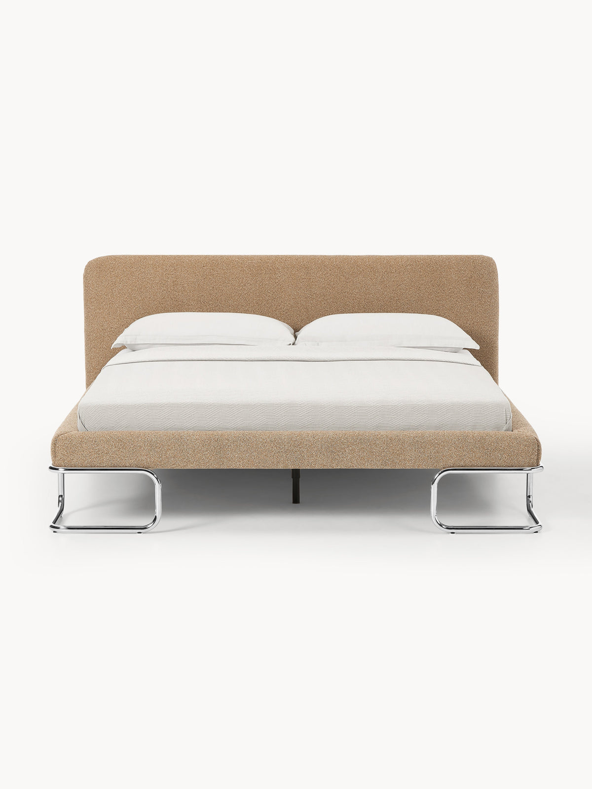 Simpales Olina Bouclé Bed with Metal Legs, Upholstered