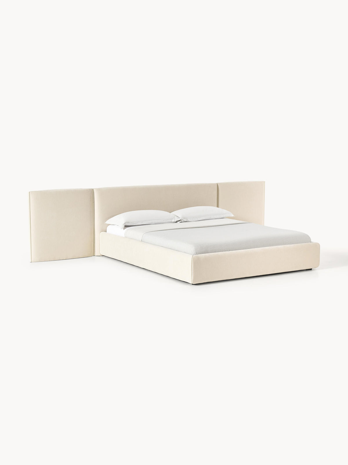 Simpales Otis Bed with Folding Headboard, Upholstered